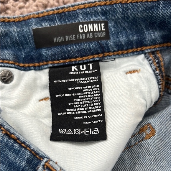 KUT From the Kloth CONNIE HIGH RISE FAB AB CROP Women's Blue Jeans - Picture 6 of 6